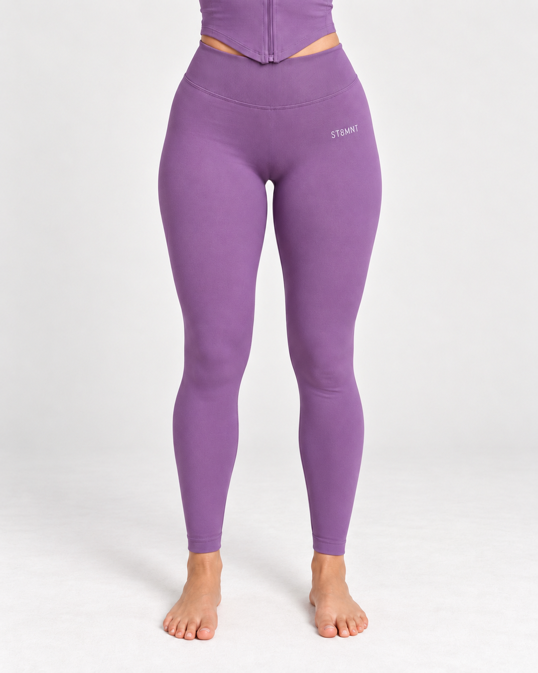 Violet träningsleggings för dam framifrån – ST8MNT