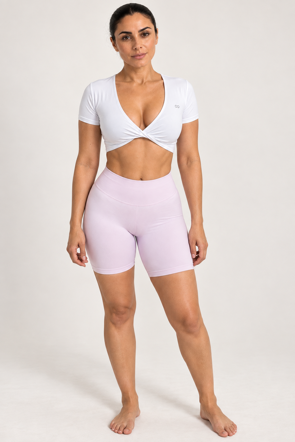 rosa träningsshorts för dam framifrån – ST8MNT #farg_pink