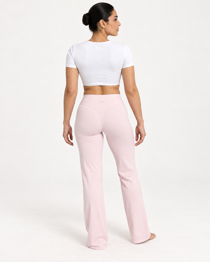 Rosa wide leg-byxor för dam bakifrån – ST8MNT